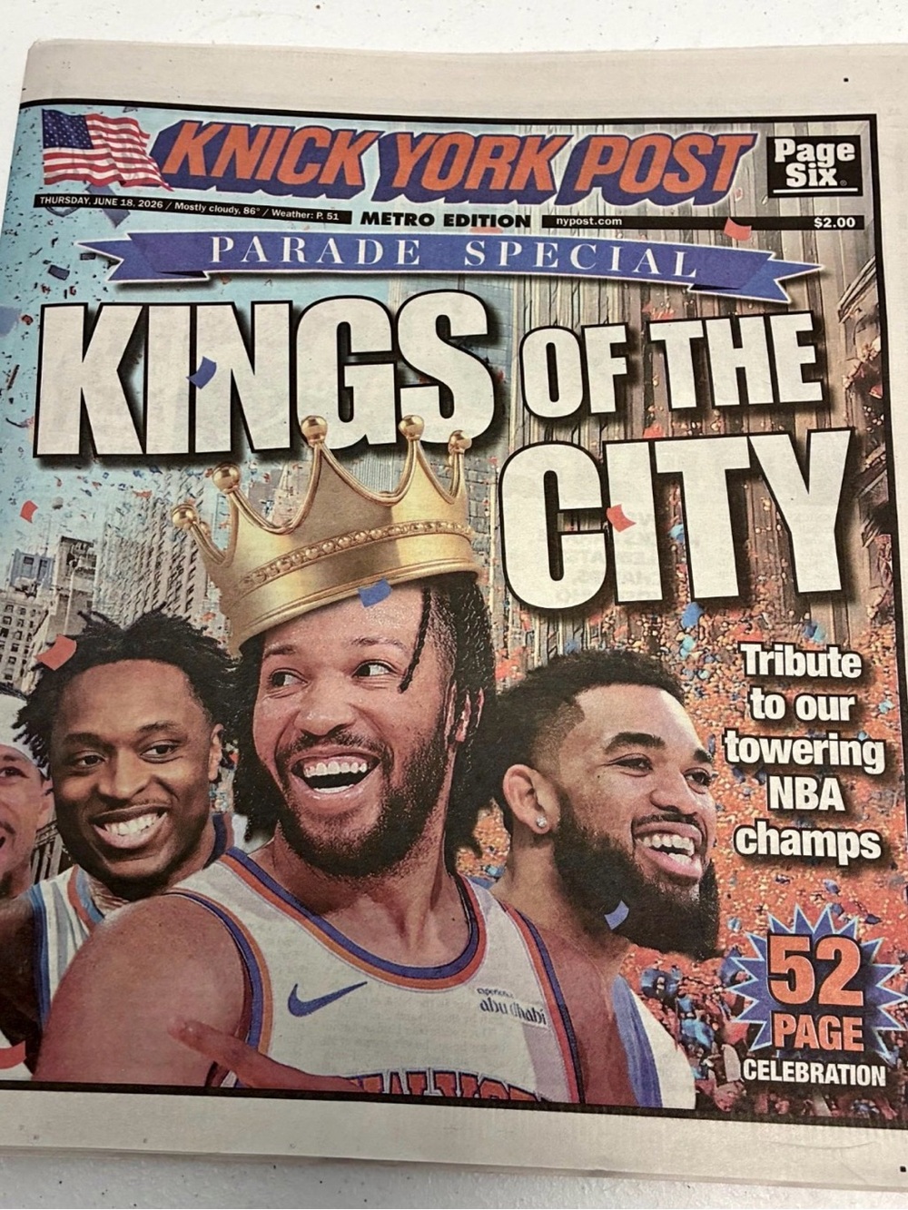 2026 Knick York Post Final Parade Edition
6/18/2026